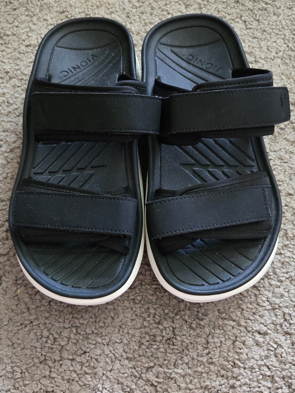 Vionic Renewal Unisex Revovery Slide Sandals Womens 8 Black White Y2K Style